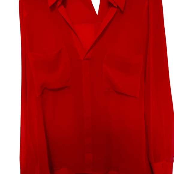 BCBGMaxAzria Vibrant Red Blouse - Picture 1 of 7